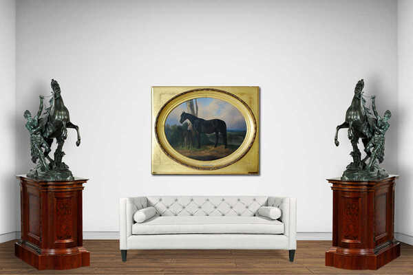 Сверчков Николай Егорович. Орловская кобыла с жеребёнком